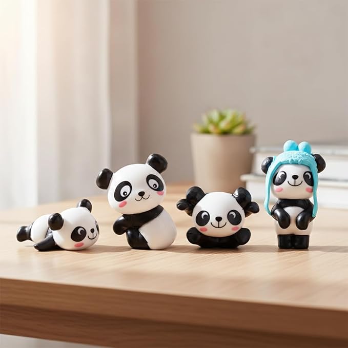 Resin Panda Valentine Decoration (Pack of 4)