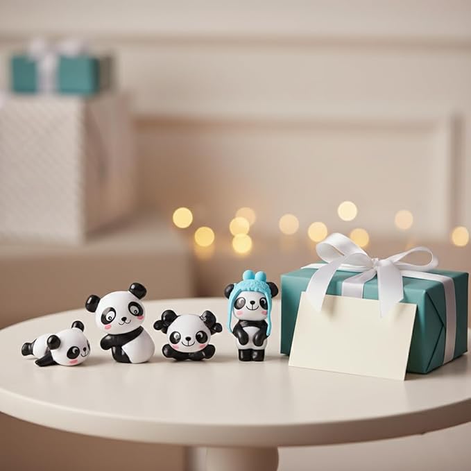 Resin Panda Valentine Decoration (Pack of 4)