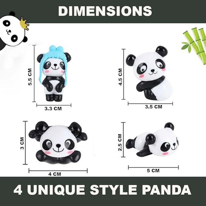 Resin Panda Valentine Decoration (Pack of 4)