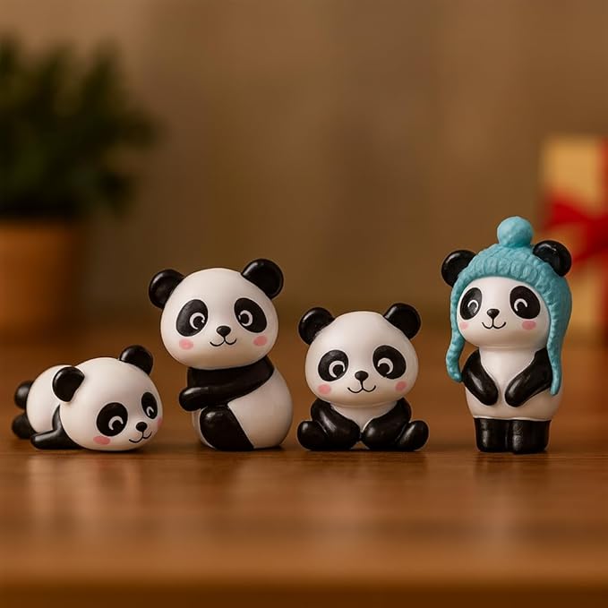 Resin Panda Valentine Decoration (Pack of 4)
