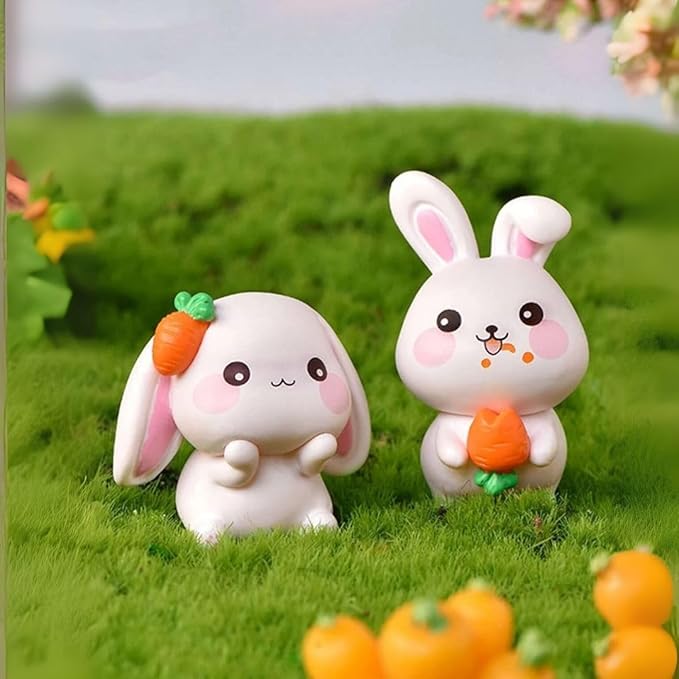 Rabbit Miniature Figurines -Set of 4