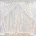 Party Decoration Combo 2 Pcs White Net Curtains with light