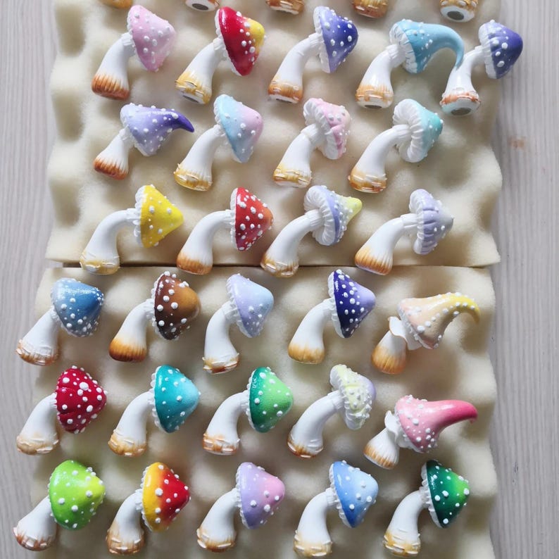 Creative Clay Handcrafts Mushroom Magnets (set of 6)